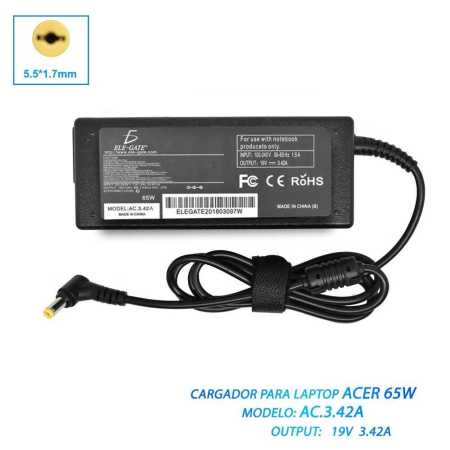 Cargador Lenovo 65W 20v 3.25A Punta Redonda Amarilla 7.9 x5.5mm