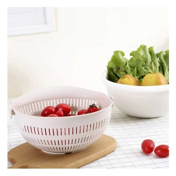 Bowl Rallador Colador Verduras Giratorio Escurridor Cocina