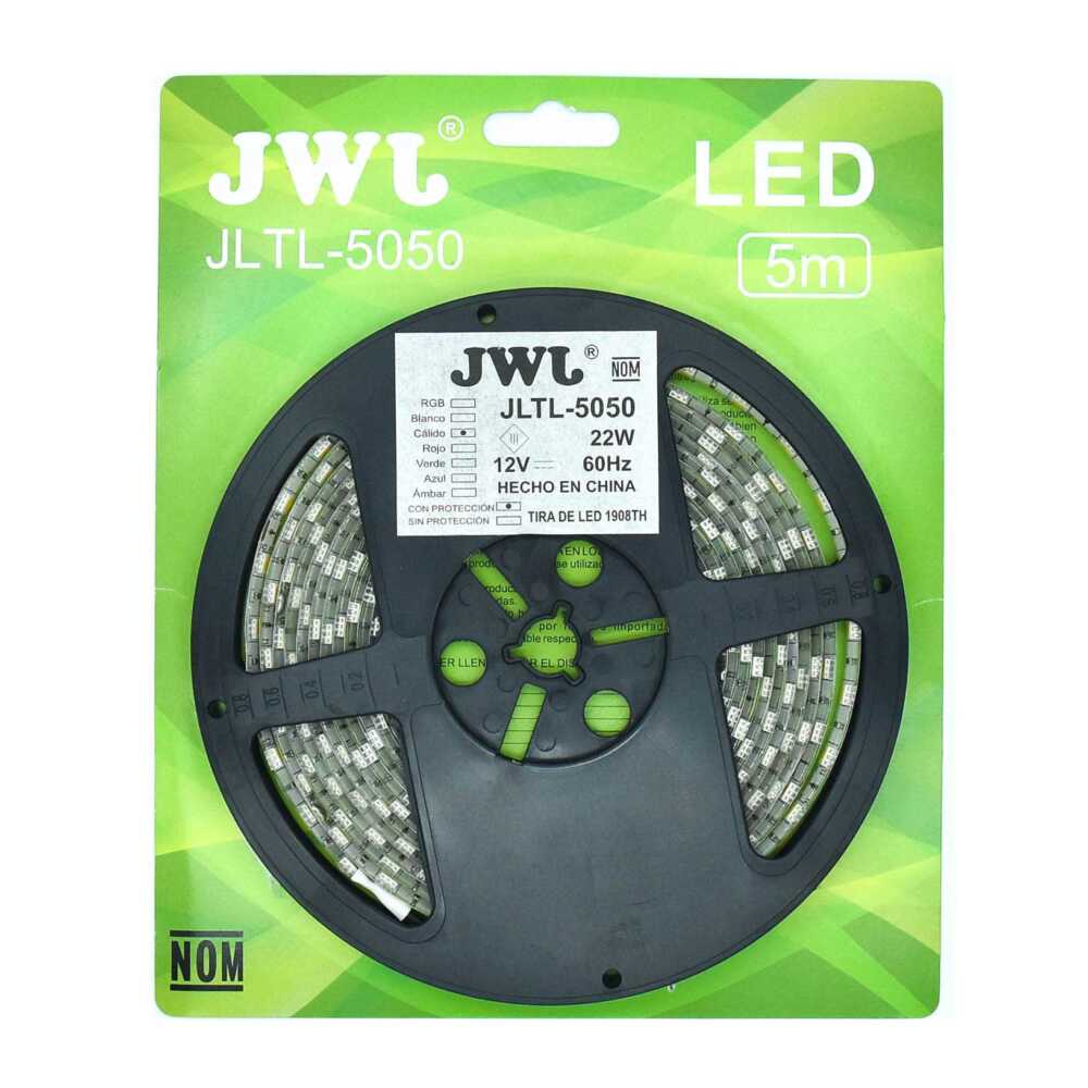 Tira Led 5050 Para Interior 5mtrs Cálida Jltl 5050ip20c Jwj Joinet