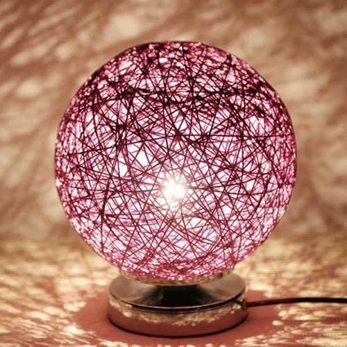 lámpara esfera rosa