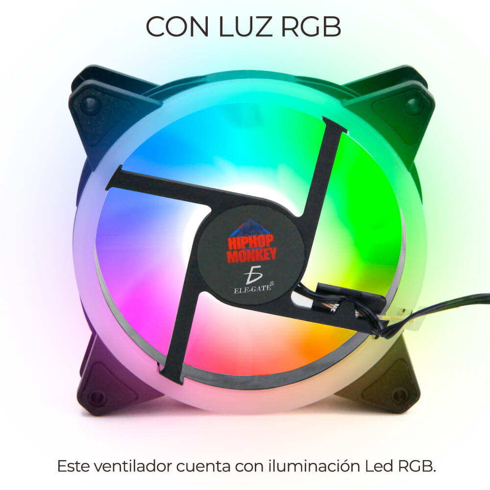 Ventilador Gamer Para Cpu Con Luz LED RGB - ELE-GATE