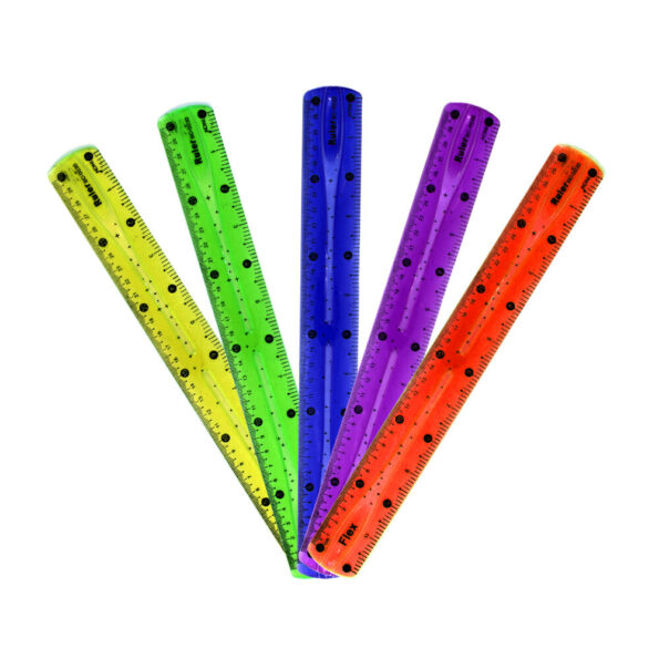Reglas Multifuncionales Regla de Plástico para Estudiantes 30 cm/11,8 Pulgadas Zhenp 3 Piezas Reglas de Colores Transparentes 3 Colores Regla de Aprendizaje del Estudiante Reglas Flexibles 