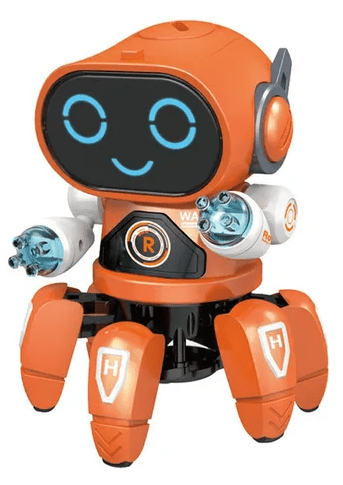 robot bailarín naranja