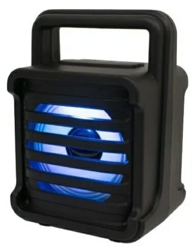 Mini bocina bluetooth con luz led y diseño de rayas