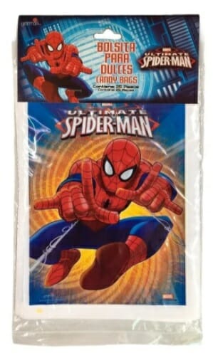 bolsas de plástico para dulces con diseño de spider man 