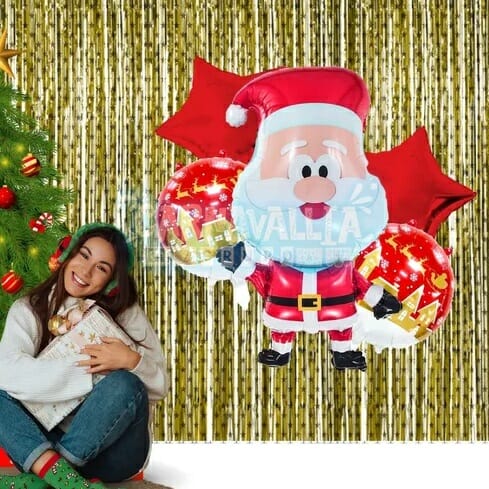 Kit de globos navideños de Santa Claus. 