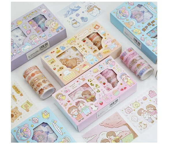 Caja 20 cintas variedad de diseños kawaii