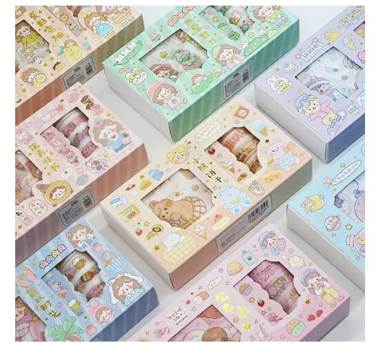 Caja 20 cintas variedad de diseños kawaii