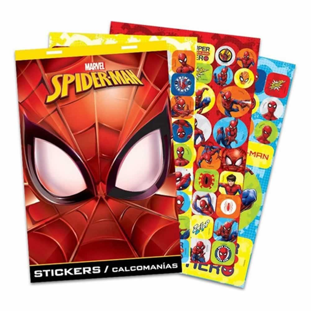 Block de stickers con diseño de spider-man 