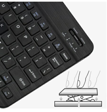 Mini teclado portátil bluetooth color blanco y negro
