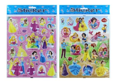 planilla de stickers de princesas disney