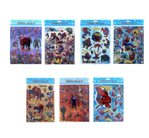 Planilla de stickers calcomanías de spider-man 