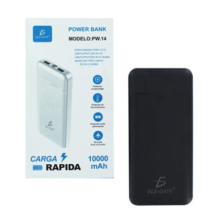 Bateria portatil buytiti con rendimiento de 10000mah, 4 distintos tipos de  puertos para carga, indicador de carga y linterna / pl-16