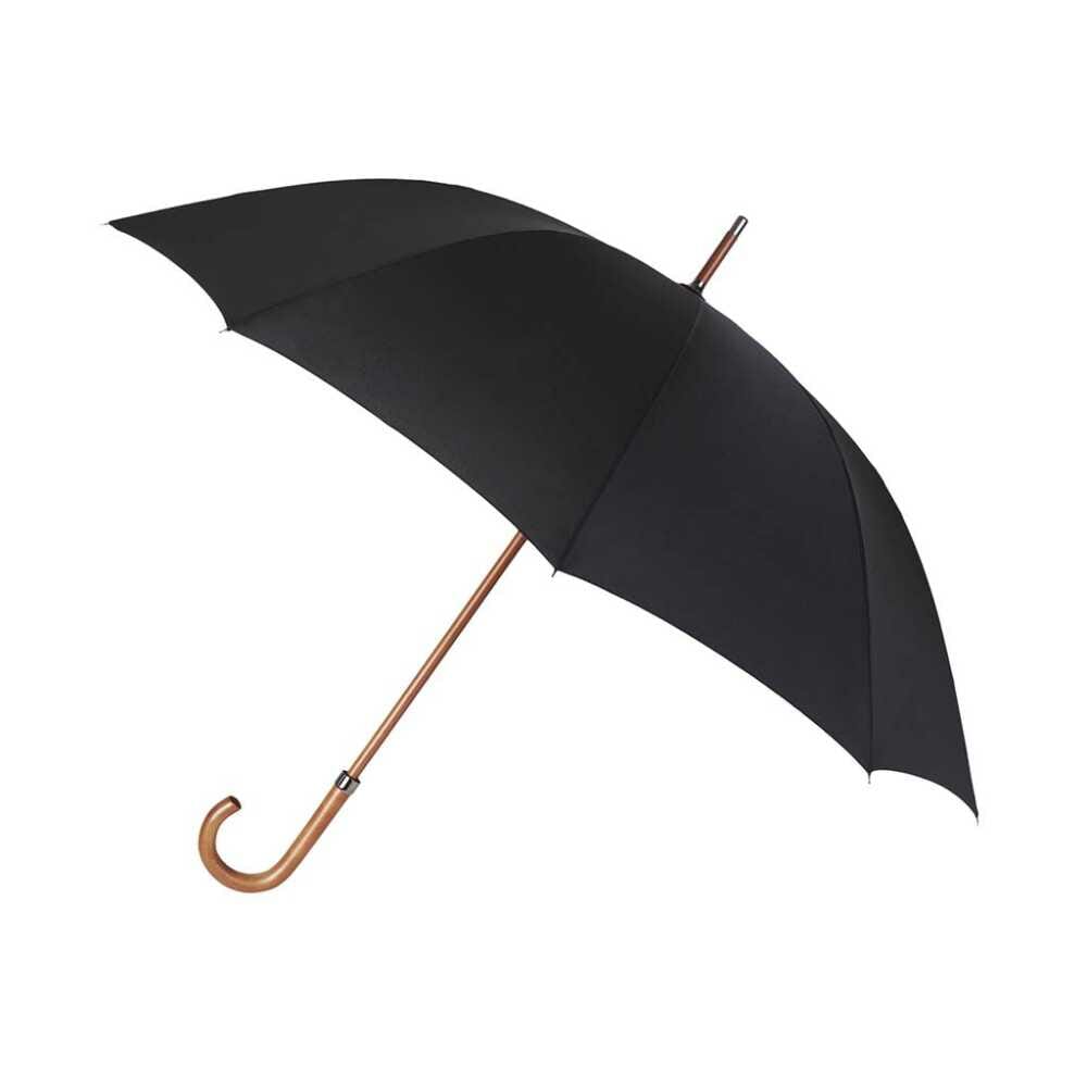 paraguas con bastón de madera