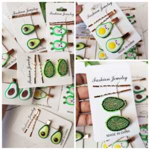 Blíster de 4 broches con diseño de aguacate