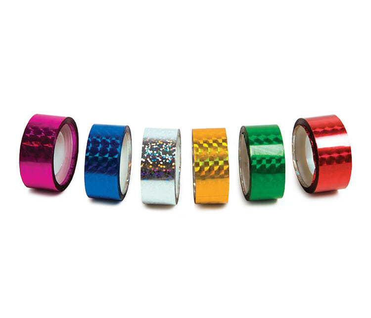 Paquete 6 cintas adhesivas metálicas grandes de colores ar112 – Joinet