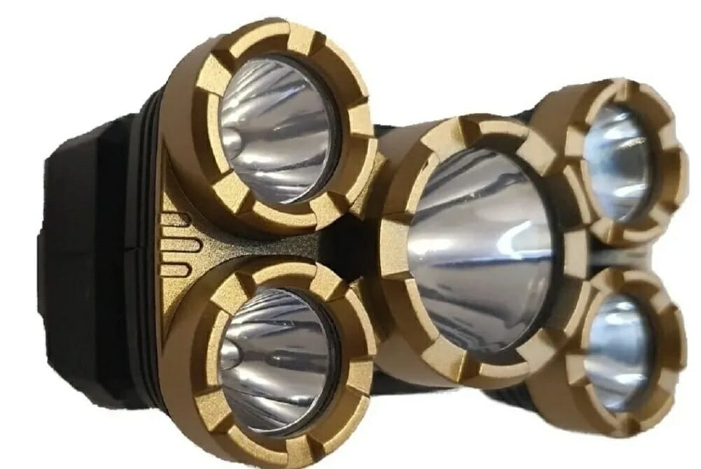 Lámpara tipo minero con 5 faros led de alta potencia