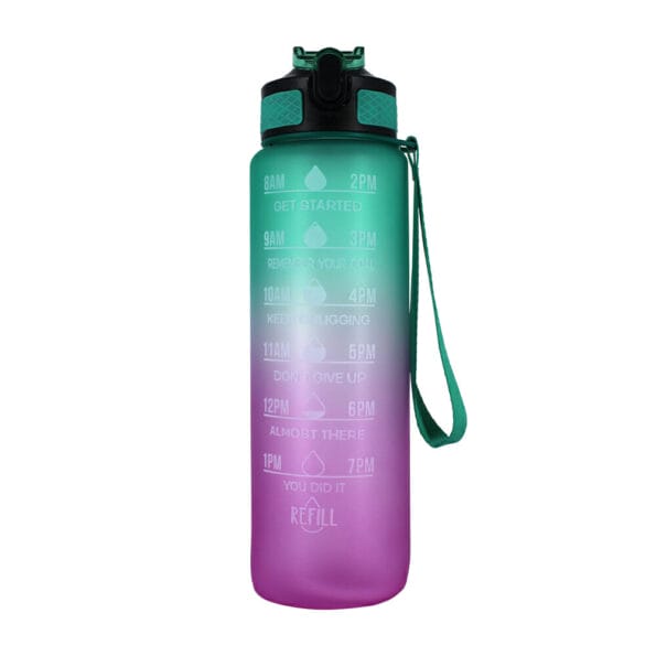 Botella de Agua Deportiva Motivacional 3 en 1 2L bicolor