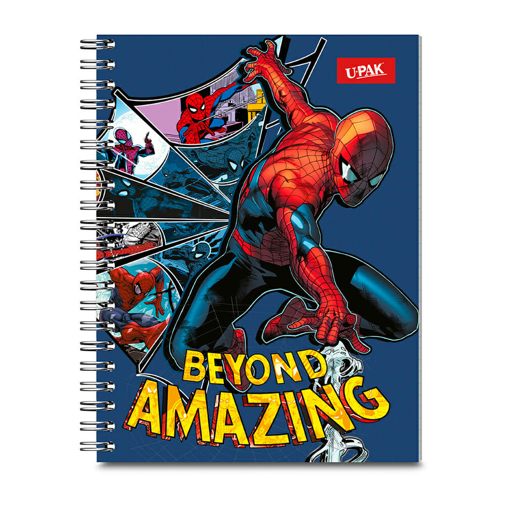 Cuaderno de cuadricula grande con diseño de spider 