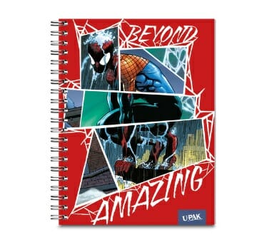 Cuaderno de raya con diseño de spider-man