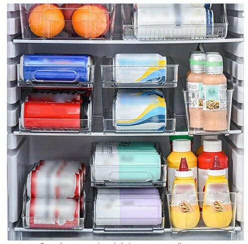 Organizador transparente de latas para refrigerador