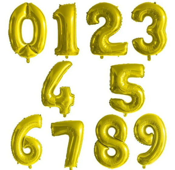 globo metálico diseño de número