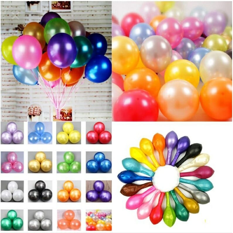 paquete de globos metálicos de colores
