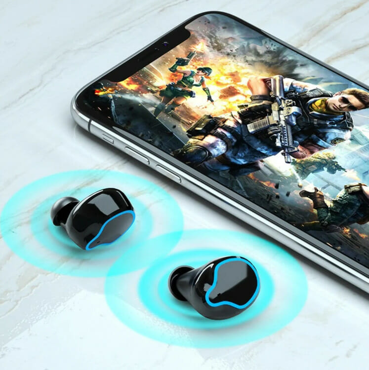 auriculares inalámbricos con pantalla LED