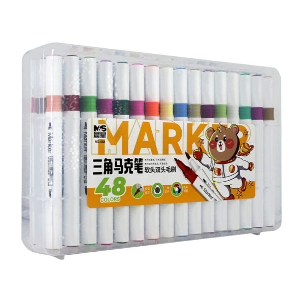 Estuche con 48 plumones marcadores doble punta de colores / ts1848 /  c7-046-3 / touch marker 48pcs