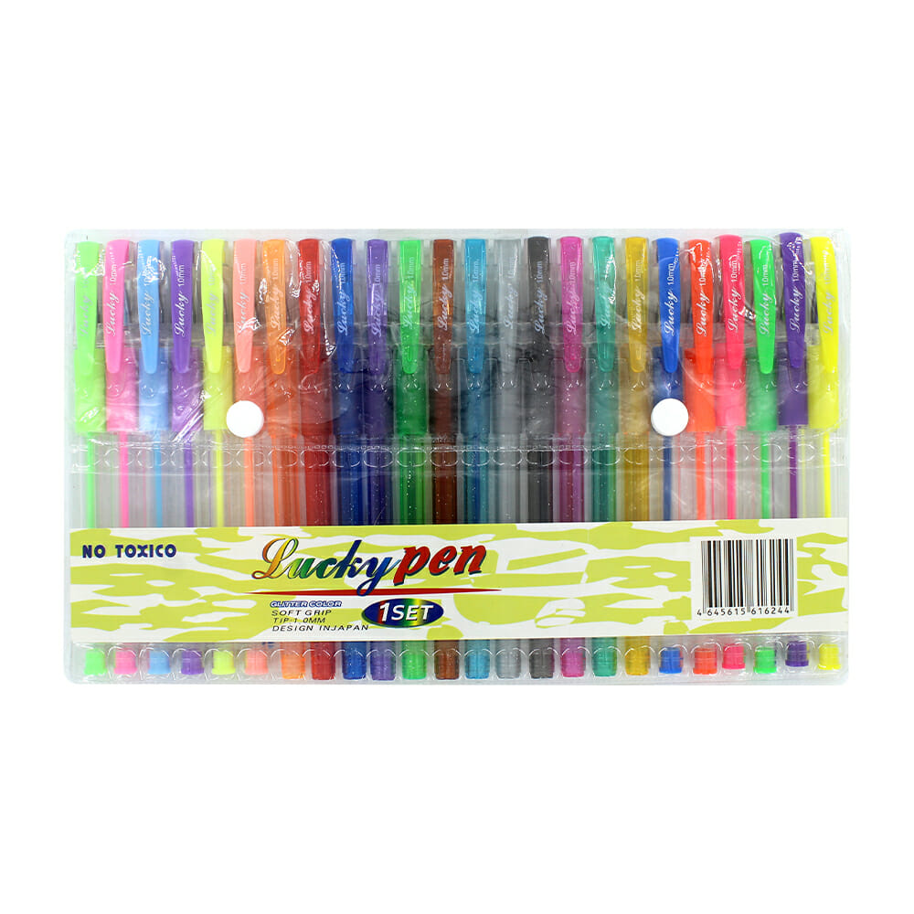 Paquete 6 pzas plumas / bolígrafos de gel rekord con tinta brillosa,  variedad de colores / st42176 – Joinet
